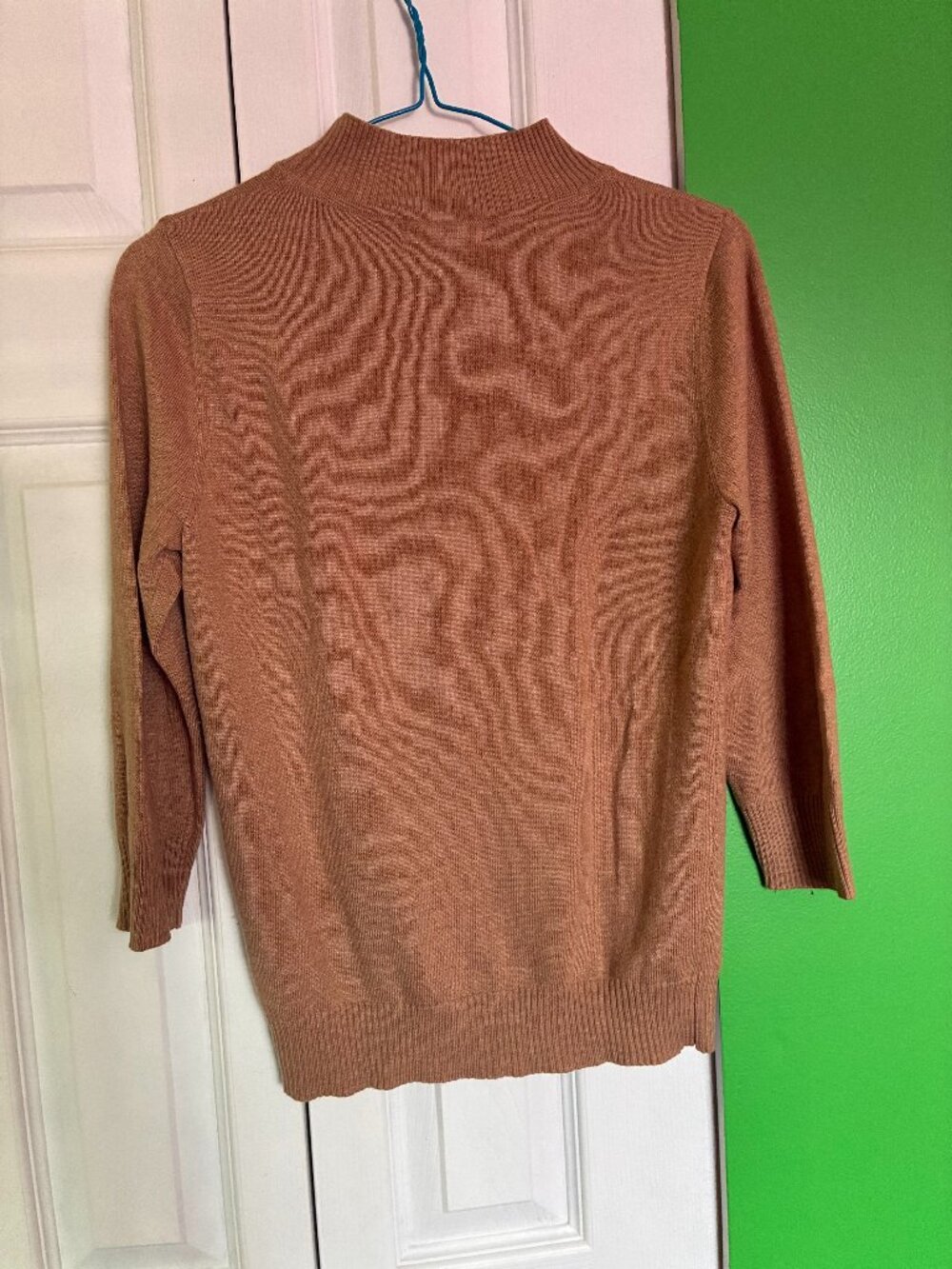 Vintage Cashmere Mockneck Sweater, Camel, Size M